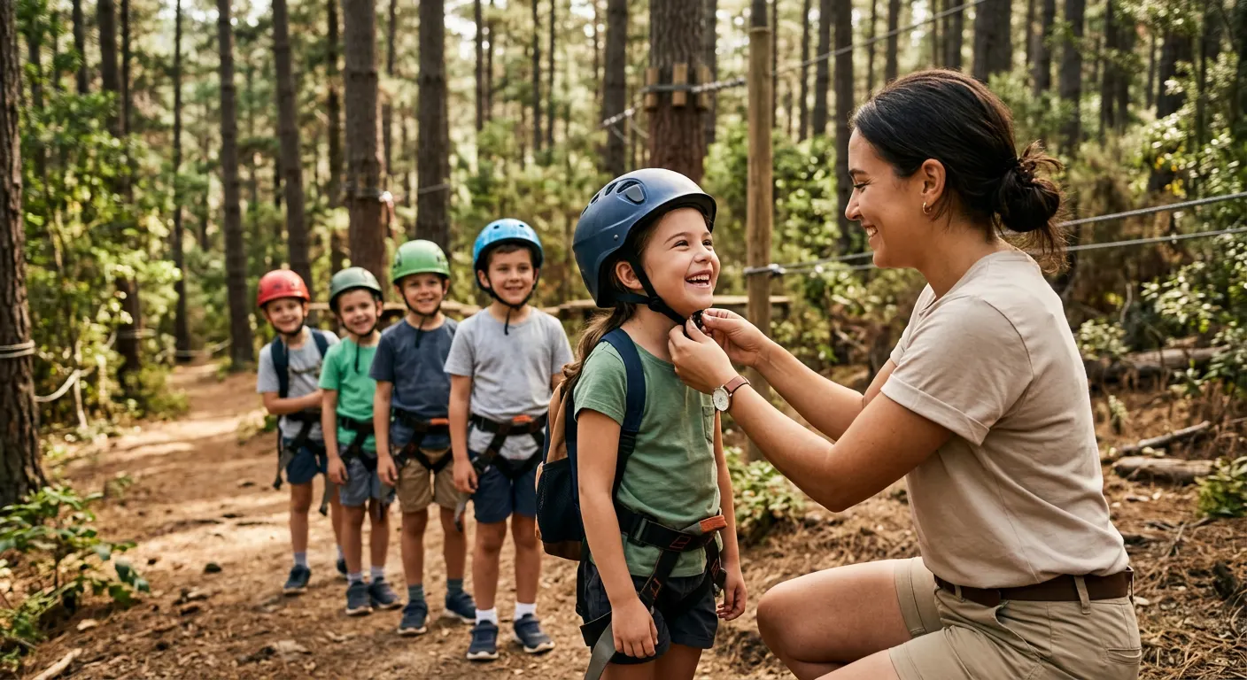 Actividad de campamento supervisada en un entorno natural